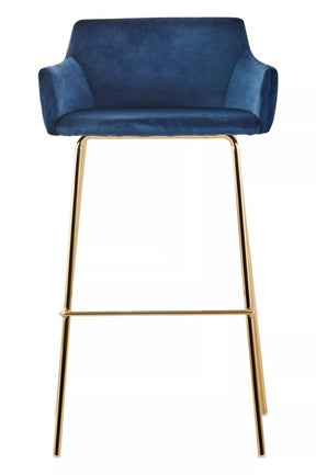 Tamzin Blue Velvet Low Back Bar Chair