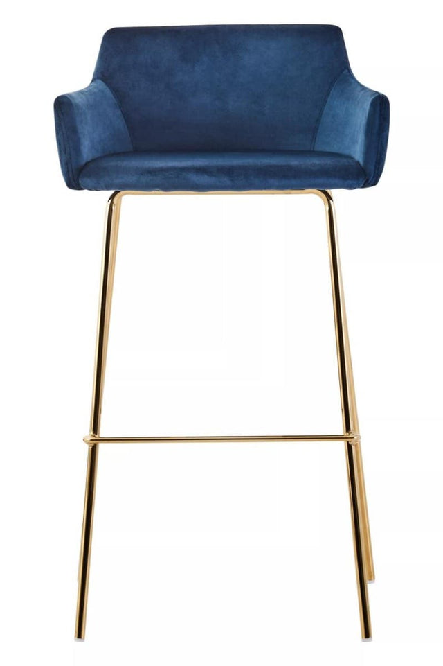 Tamzin Blue Velvet Low Back Bar Chair