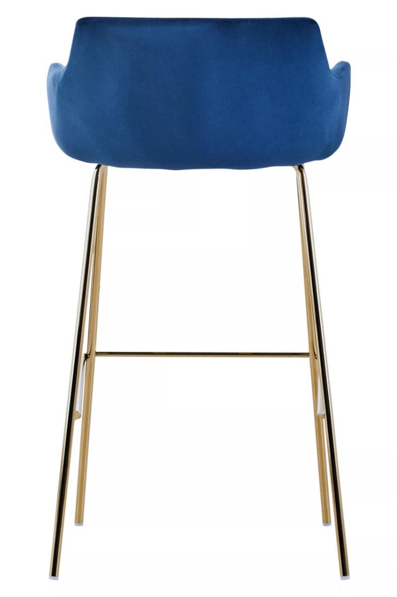 Tamzin Blue Velvet Low Back Bar Chair