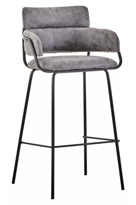 Tamzin Grey Faux Leather Bar Chair