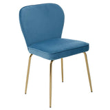 Tamzin Blue Velvet Curved Back Dining Chair