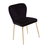 Tamzin Curved Black Gold Finish Dining Chair