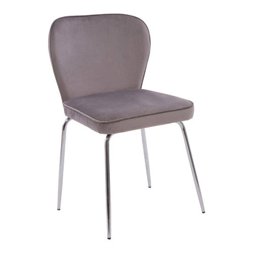 Tamzin Curved Mink Chrome Finish Dining Chair