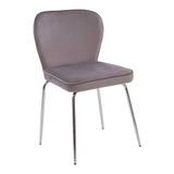 Tamzin Curved Mink Chrome Finish Dining Chair