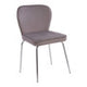 Tamzin Curved Mink Chrome Finish Dining Chair
