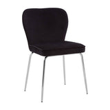 Tamzin Curved Black Chrome Finish Dining Chair