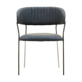 Tamzin Dark Grey Leather Curved Dining Chair