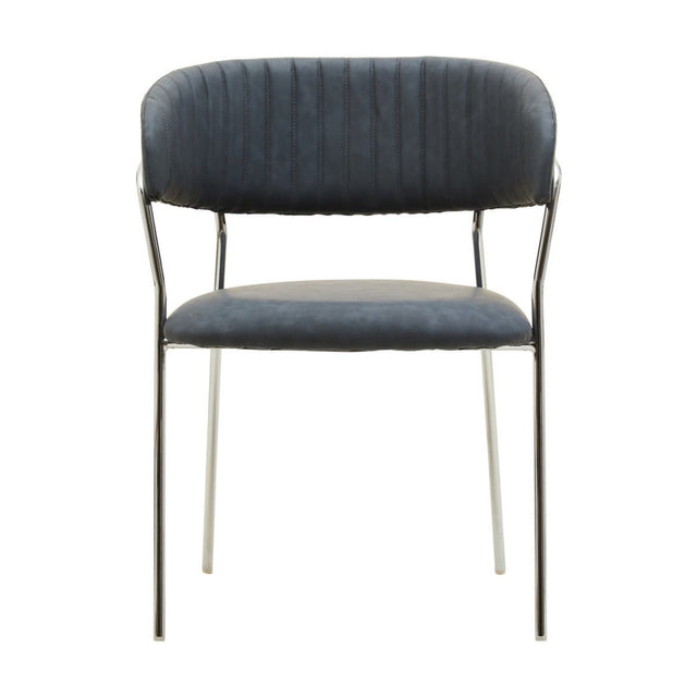 Tamzin Dark Grey Leather Curved Dining Chair