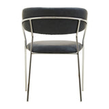 Tamzin Dark Grey Leather Curved Dining Chair