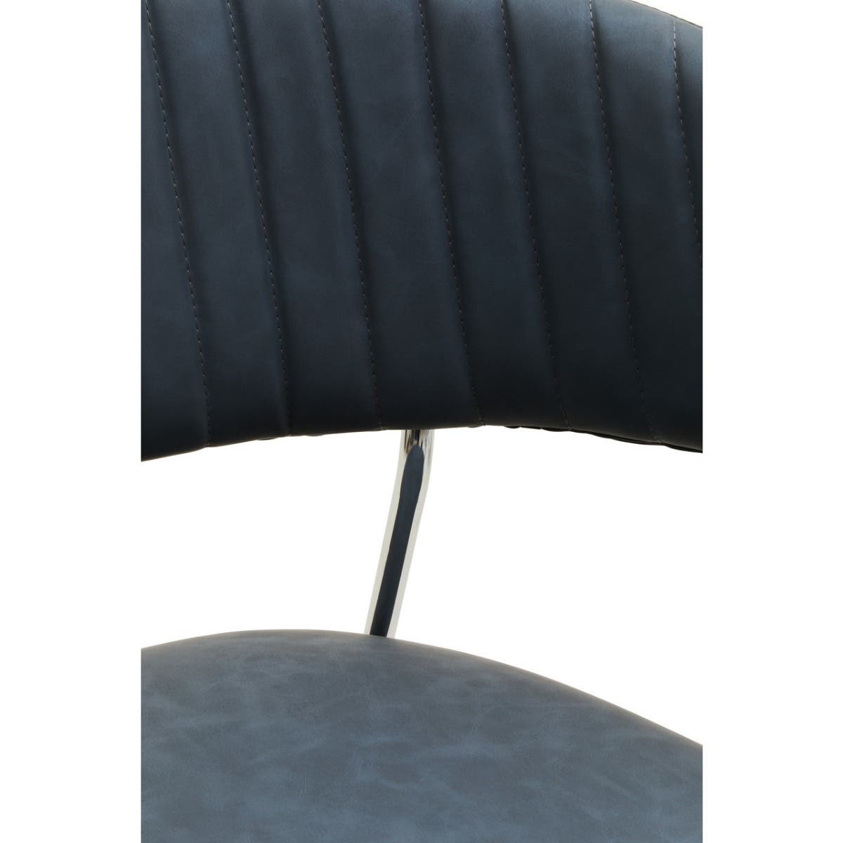 Tamzin Dark Grey Leather Curved Dining Chair