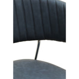 Tamzin Dark Grey Leather Curved Dining Chair