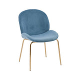 Tamzin Blue Velvet and Gold Finish Dining Chair