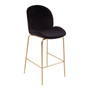 Tamzin Black Velvet Gold Finish Bar Chair