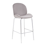 Tamzin Mink Velvet Chrome Finish Bar Chair
