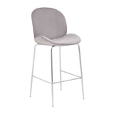 Tamzin Mink Velvet Chrome Finish Bar Chair