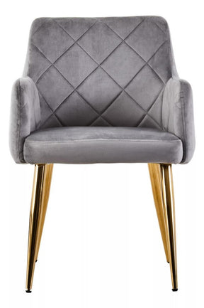 Tamzin Mink Velvet Angular Dining Chair