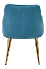 Tamzin Light Blue Velvet Angular Dining Chair