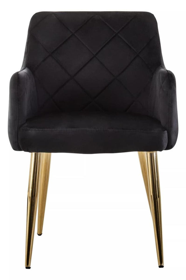 Tamzin Black Velvet Angular Dining Chair