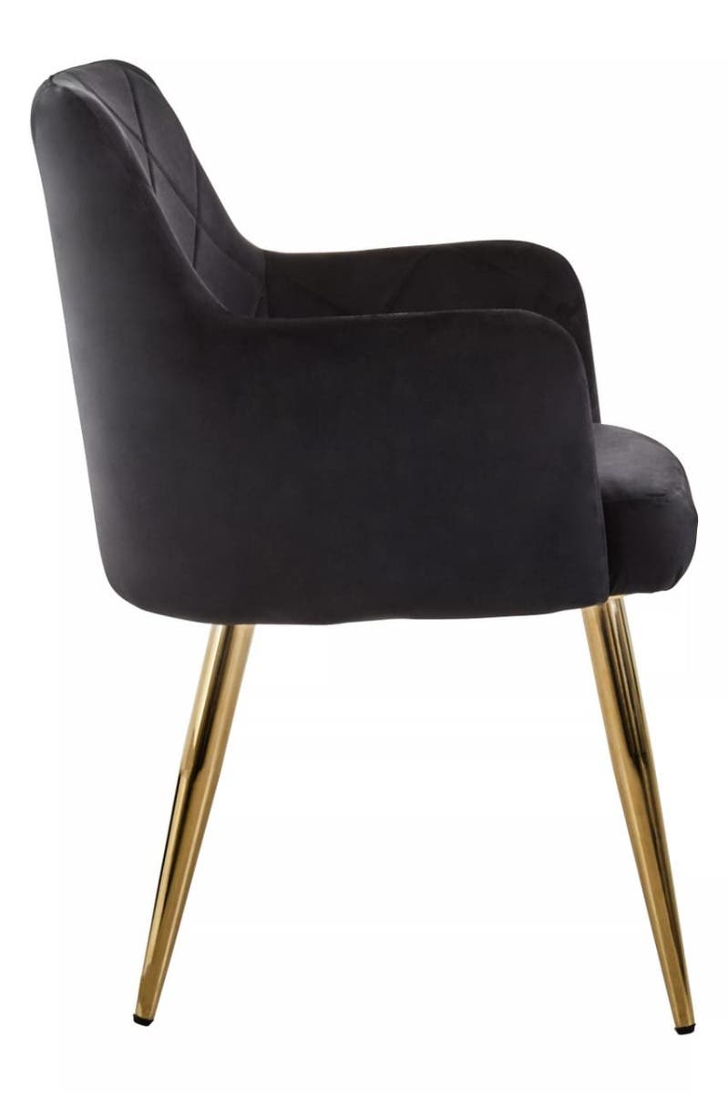Tamzin Black Velvet Angular Dining Chair