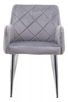 Tamzin Mink Velvet Splayed Dining Chair