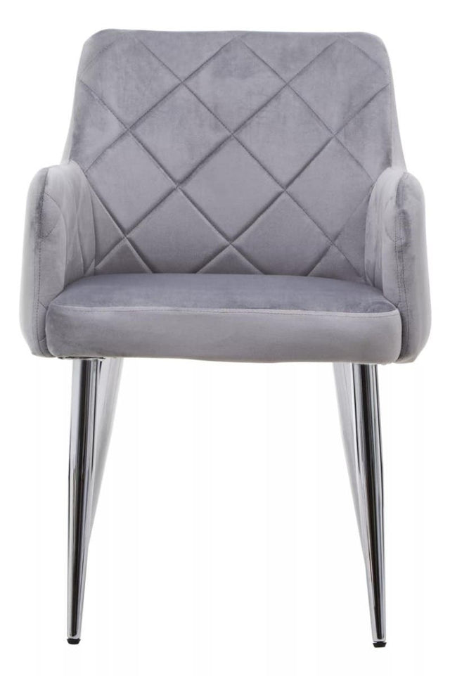 Tamzin Mink Velvet Splayed Dining Chair