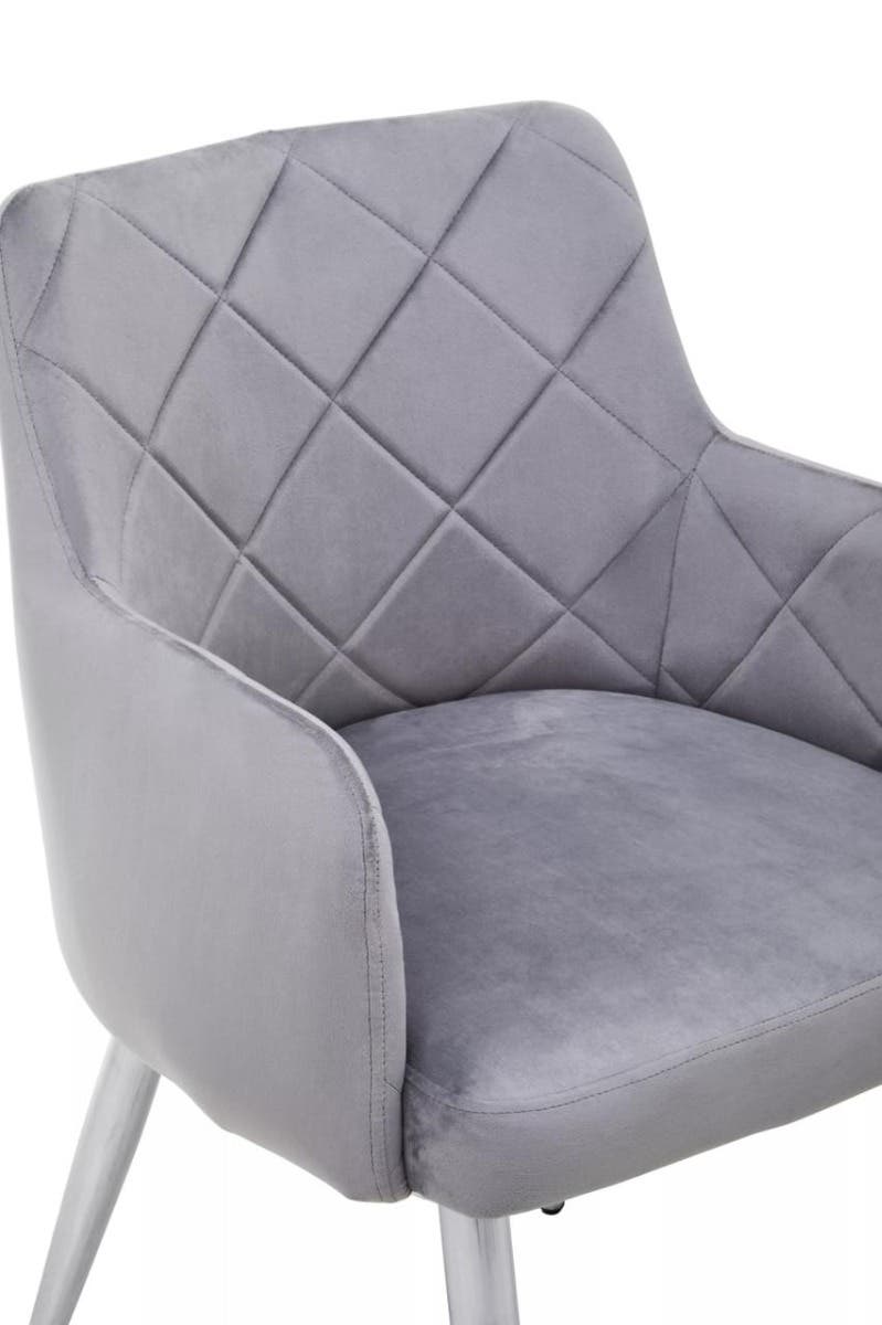 Tamzin Mink Velvet Splayed Dining Chair