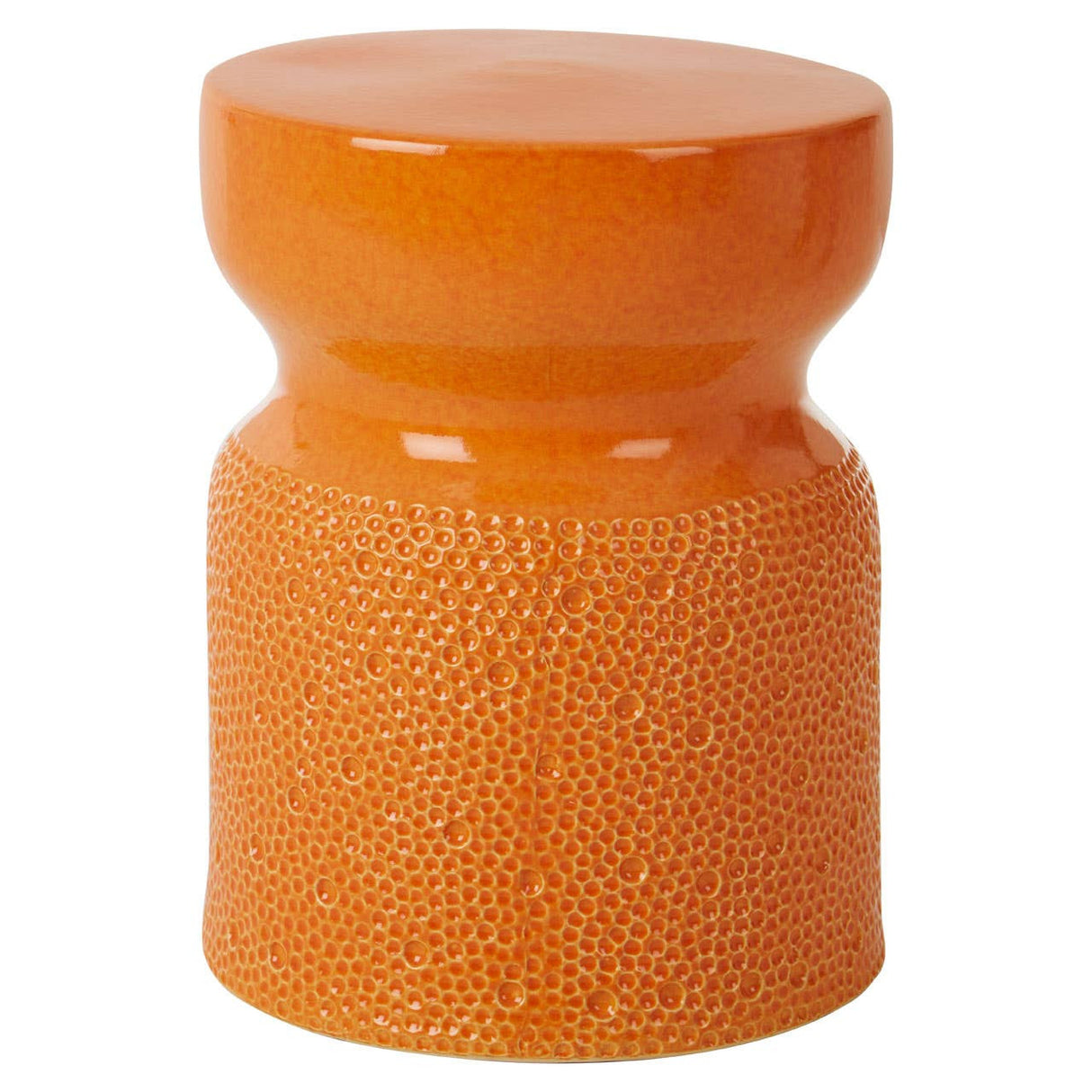 Sorrell Orange Ceramic Table And Stool