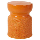 Sorrell Orange Ceramic Table And Stool
