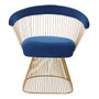 Anzio Navy Blue Velvet And Brushed Gold Chair