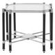 Allessi Chrome and Black Finish Side Table with Glass Top