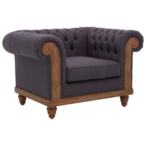 Cabra Chesterfield Graphite Grey Chair