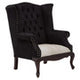 Cala Black Textured Armchair with Tufted Back