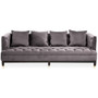 Sefira Grey Fabric Modern Chesterfield 3 Seat Sofa