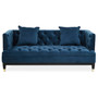 Sefira Navy Fabric Modern Chesterfield 2 Seat Sofa
