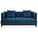 Sefira Navy Fabric Modern Chesterfield 2 Seat Sofa
