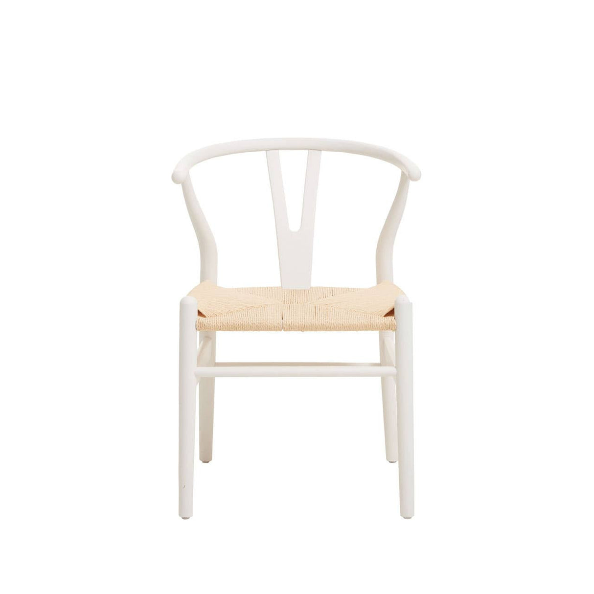 Lyon Antique White Finish Wishbone Chair
