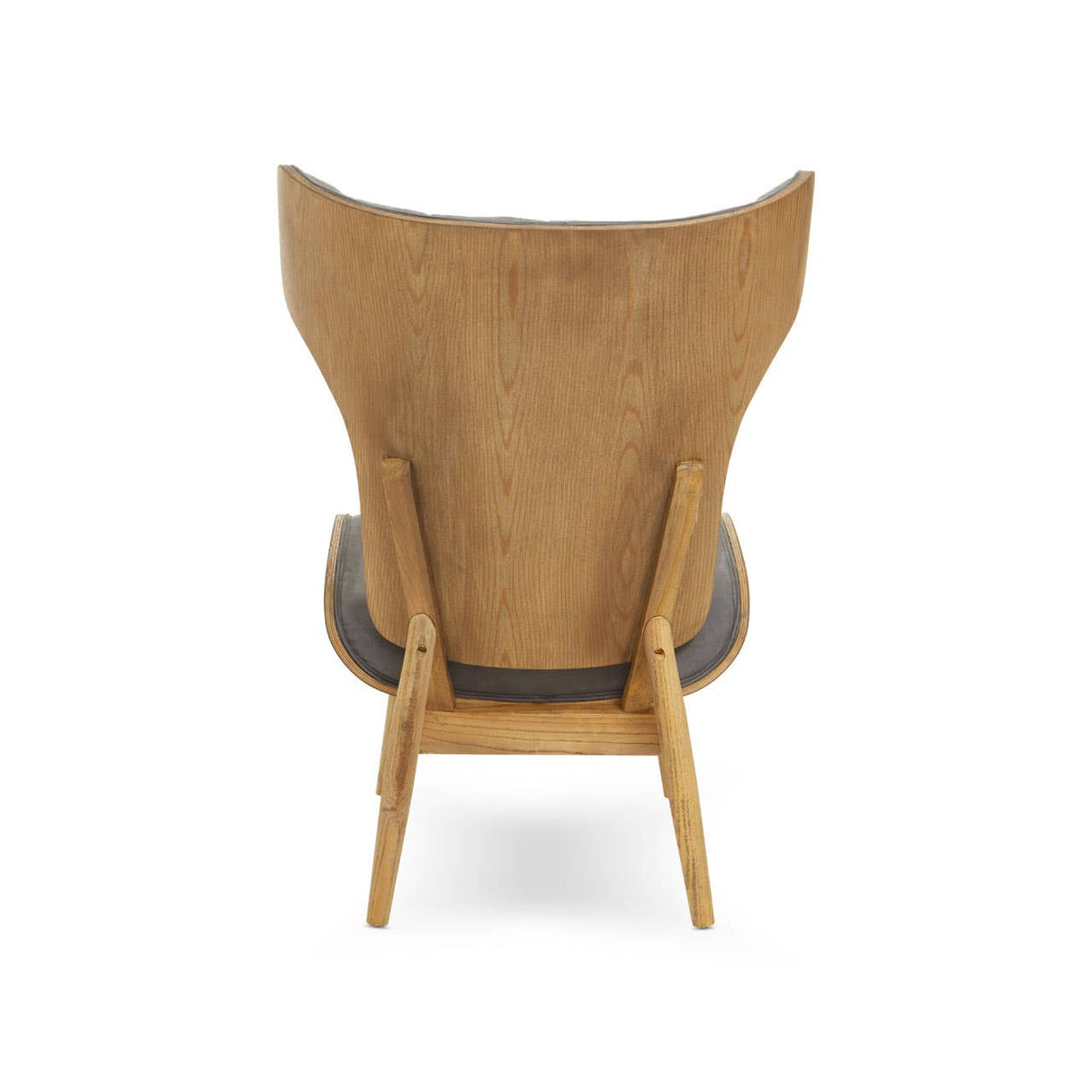 Vinsi Grey Velvet Chair With Winged Back