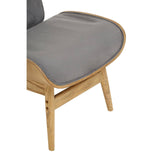 Vinsi Grey Velvet Chair With Winged Back