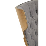 Vinsi Grey Velvet Chair With Winged Back