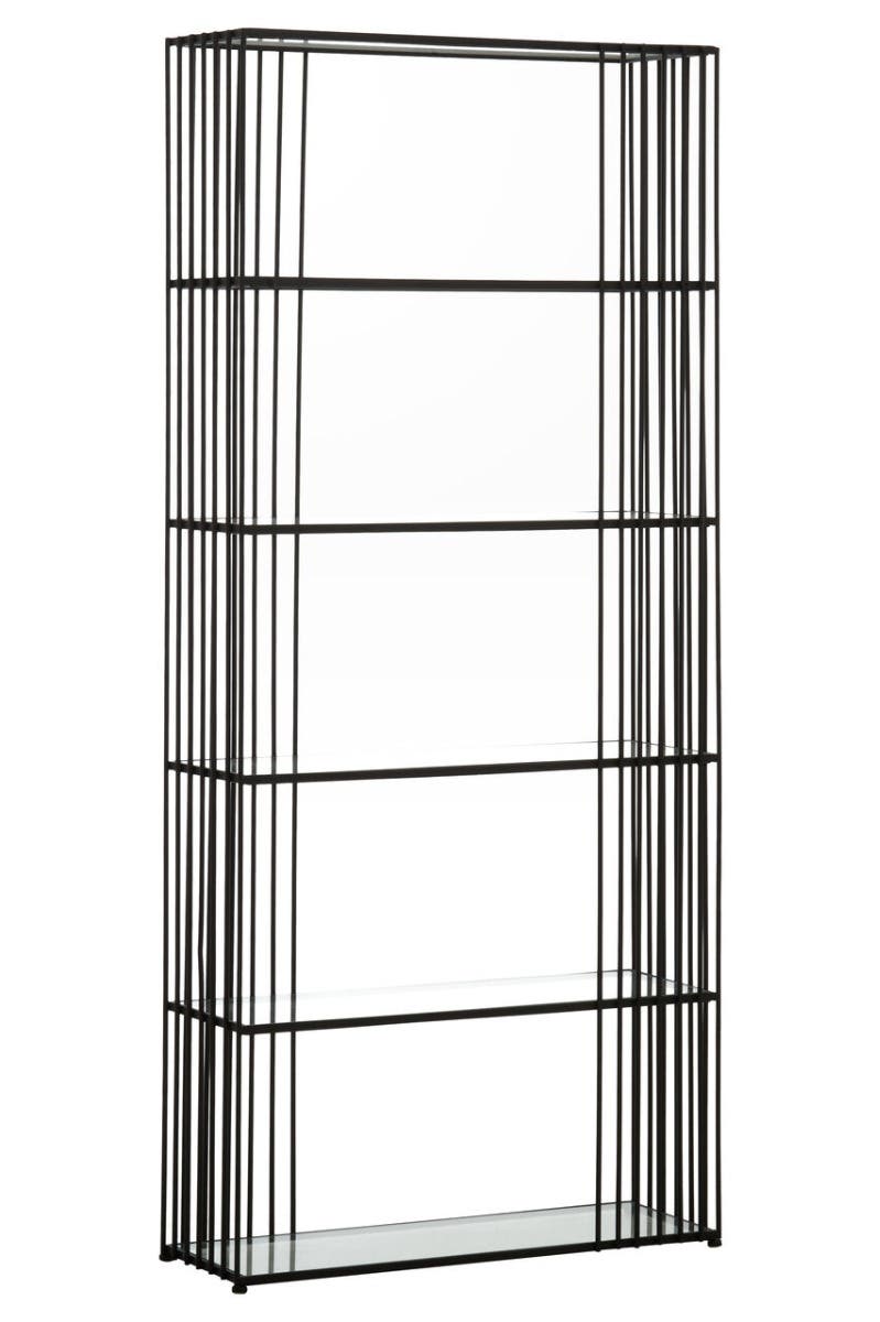 Trento Five Tier Black Bookshelf
