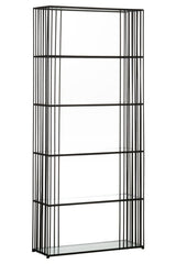 Trento Five Tier Black Bookshelf