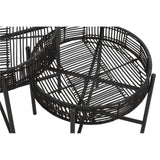 Batu Set Of 2 Black Rattan Side Tables