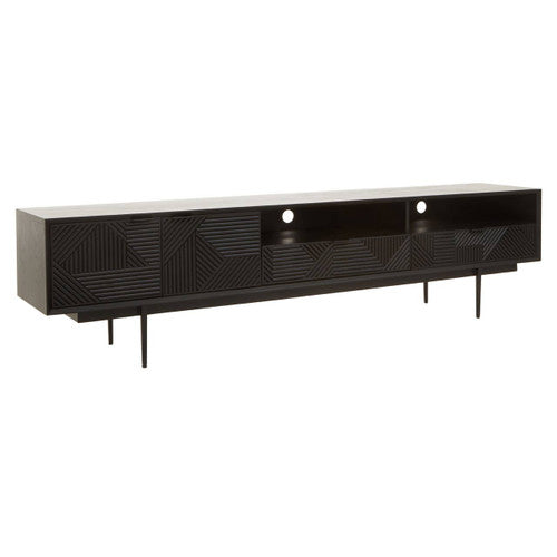 Jakara Black Finish Carved Media Unit