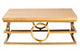 Jarloi Square Oak Wood and Gold Coffee Table
