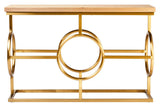 Jarloi Oak Wood and Gold Console Table