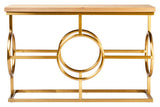 Jarloi Oak Wood and Gold Console Table