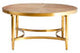Jana Round Wooden Coffee Table with Gold Frame