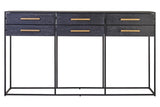 Judd Black Finish 6 Drawer Console Table