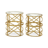Rabia Set Of 2 Diamond Pattern Side Table