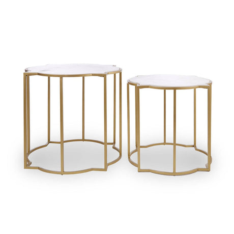 Rabia Set Of 2 Tables With Quatrefoil Top
